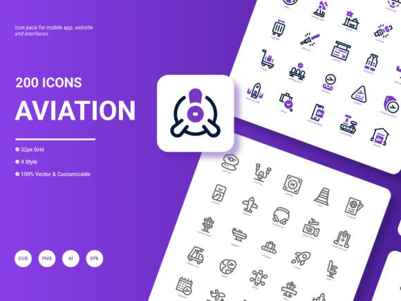 Aviation Icon Pack: Graphics and Icons for Modern Design