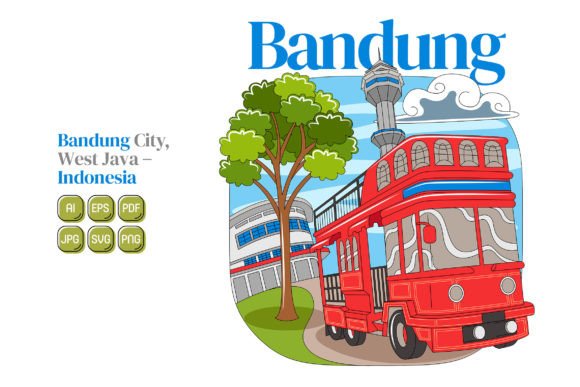 Bandung City Vector Illustration Graphics