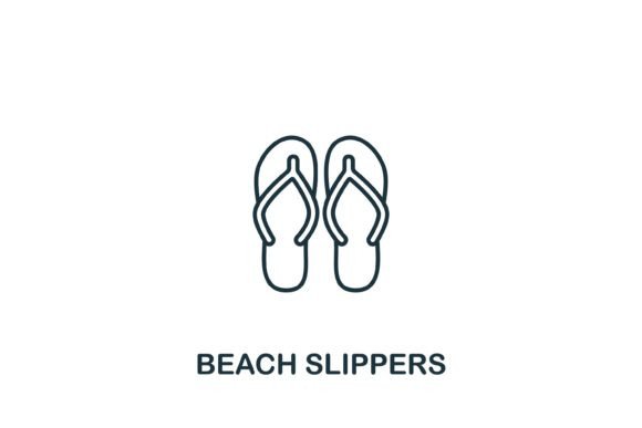 Beach Slippers Icon for Graphics and Icons