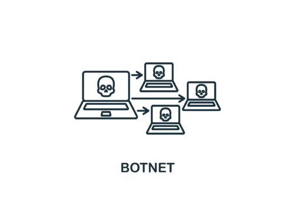 Botnet Icon: Cybercrime Graphics for Design Projects