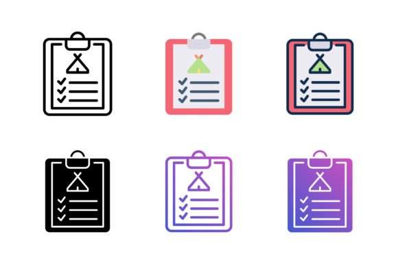 Camping List Icon Graphics and Icons