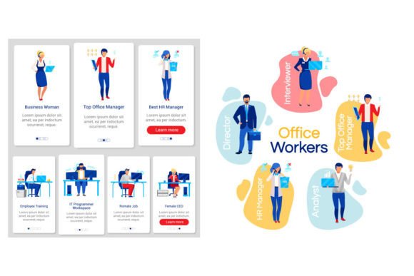Corporate Lifestyle Vector Templates Set