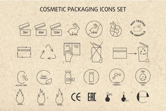 Cosmetic Packaging Graphics and Icons