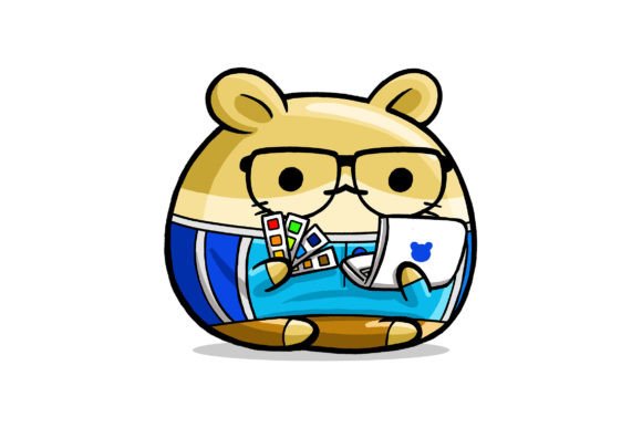Cute Hamster Graphic Designer Cartoon
