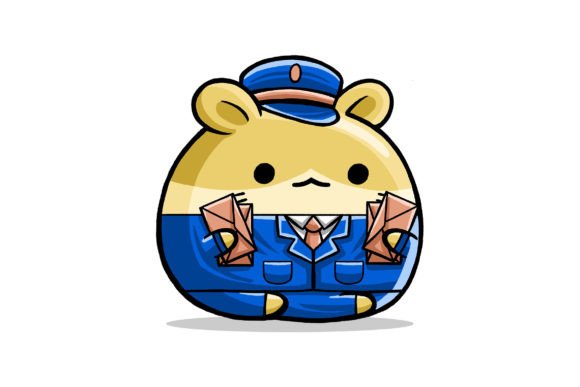 Cute Hamster Postman Cartoon Vector: Graphics for Local Business