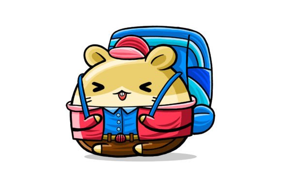 Cute Hamster Traveller Cartoon Vector for Graphics and Illustrations