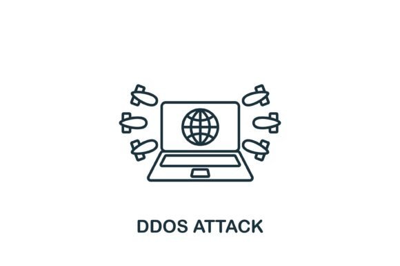 Ddos Attack Icon: Graphics and Icons for Cybercrime Visuals