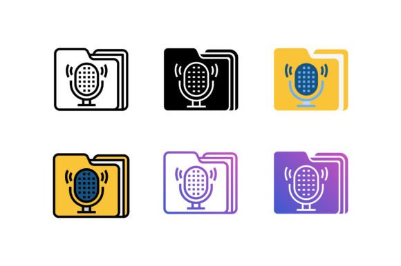 Folder Podcast Icon Graphics and Icons