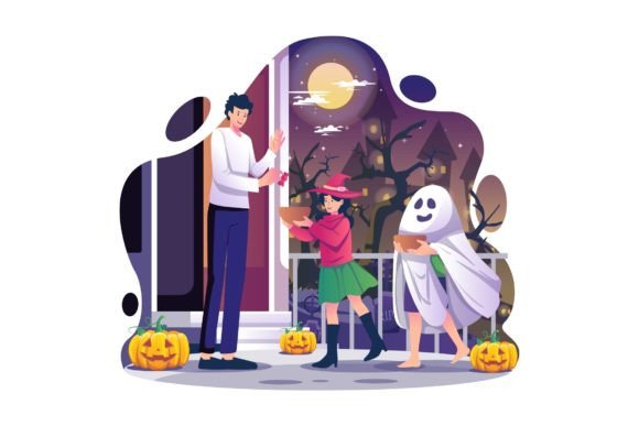 Halloween Trick or Treat Illustration Graphics