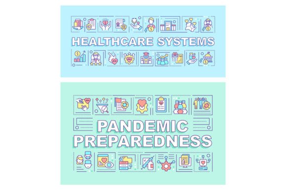 Healthcare Systems Word Concept Banners: Graphics for Professional Design