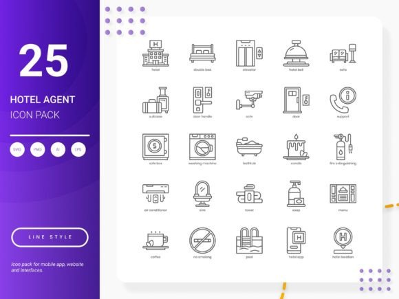 Hotel Agent Icon Pack: Graphics and Icons for Real Projects