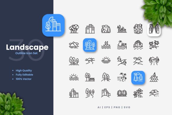Landscape Icons: Graphics and Icons for Real Projects