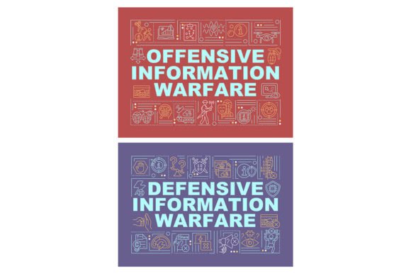 Offensive and Defensive Word Concept Set Graphics