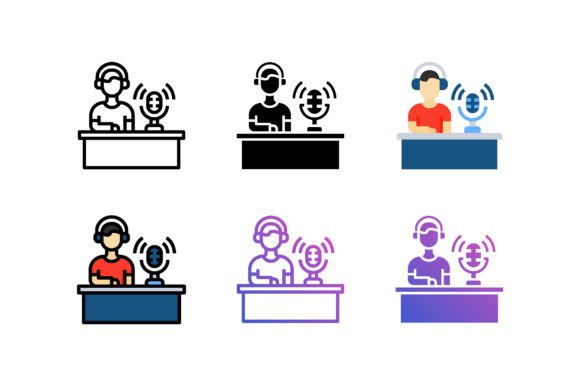 Podcaster Icon Graphics and Icons