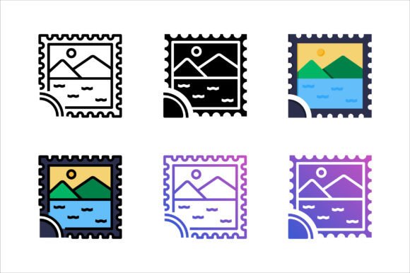 Postage Stamp Icon Graphics and Icons