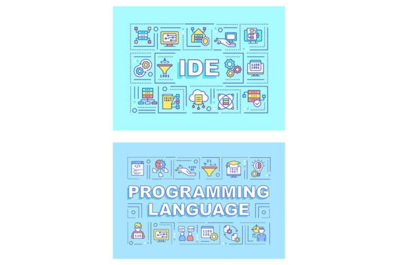 Programming Language Word Concept Banner: Graphics for Digital Publishing
