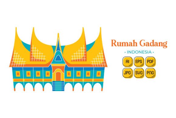 Rumah Gadang Vector Illustration for Graphics and Illustrations