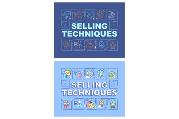 Selling Techniques Word Concept Banners: Graphics for Creative Design