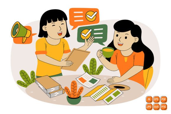 Teamwork Vector Illustration 04
