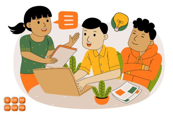 Teamwork Vector Illustration 05: Graphics for Creative Selling