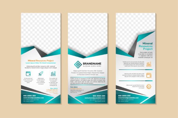 Vertical Banner Mineral Project Resource Graphics and Print Templates