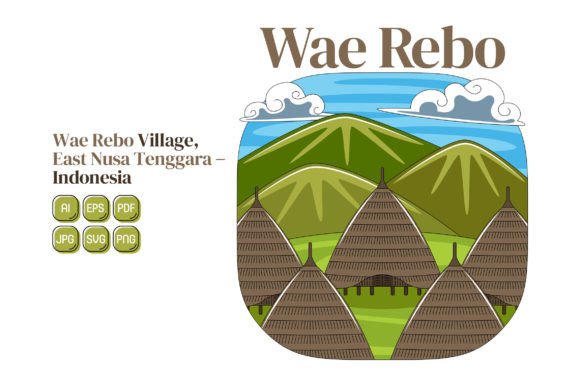 Wae Rebo Vector Illustration Graphics